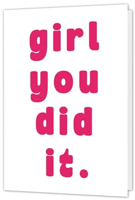PICTALOO Glückwunschkarte Prüfung bestanden – girl you did it – stylische Grußkarte zum Abitur, Ausbildung, Bachelor, Führerschein, Examen, Abschluss, Geschenk Abi, witzige Karte zur Gratulation