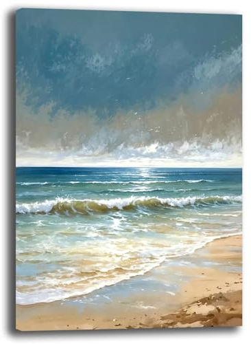 Quadro Moderno Camera da letto MARE ONDE SPIAGGIA Quadri moderni soggiorno da Parete XXL grande Stampa su tela Canvas Decorazione Murale muro Arredo Salone (11, 50x70 cm, Canvas intelaiato)