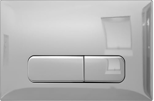 WC-Betätigungsplatte AquaUno Chrom | ABS-Kunststoff; mechanische 2-Mengen-Spülung für Sigma-Unterputzspülkästen; montagefertige Ausführung