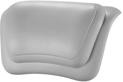 Koelaa Bath Pillow for Bathtub - Waterproof & 3D Ergonomic Headrest with 2 Strong Suction Cups, Non-Slip Spa Cushion for Neck & Back Support, Comfortable Relaxation (Grey)