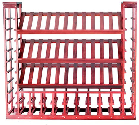 Bodenstehender Weinkühler, Massivholz, Weinschrank und Vitrine, stilvolles Aufbewahrungsregal für Zuhause/Bar, 118 x 30 x 108 cm, elegante Vitrine für Weinflaschen