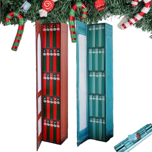 Mini Book Advent Calendar - 2025 Christmas Advent Calendar with 24 Literary Ornaments, Holiday Gifts for Lovers, Cute Christmas Decorations, Mini Family Book Ornament Advent Calendar (2 pcs)