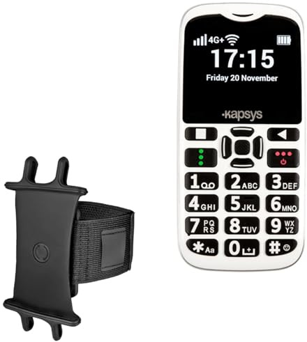BoxWave Holster Compatible with Raz MiniVision2+ - ActiveStretch Sport Armband, Adjustable Armband for Workout and Running - Jet Black