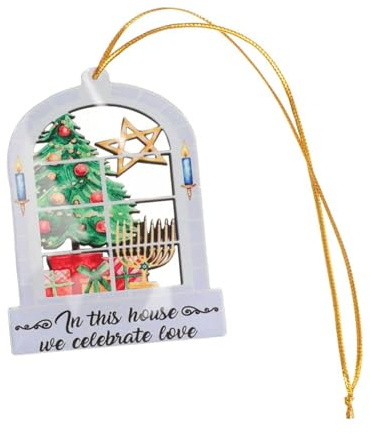 ROMISBABA Hanukkah Party Dekoration Acryl Anhänger Farbige Hängende Deko für Jüdisches Lichterfest Innenbereich Festliche Schmuck für Hanukkah Baum