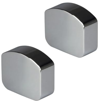 Jackson Woodturners Forge Chrome MD Handrail End Caps – Pair | 23.5mm Deep | Fits MD Modern & Elements Handrails | Stair Banister Accessories