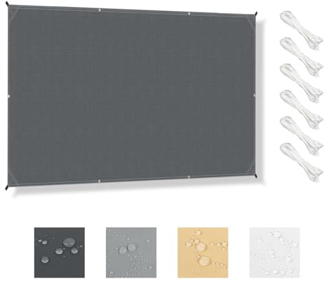 HENG FENG Tenda da Sole Impermeabile 2,5x3m Rettangolare, Protezione UV 95% – Vela Ombreggiante per Esterno con Occhielli e Corda INCLUSI, per Giardino, Terrazza, Pergola, Antracite