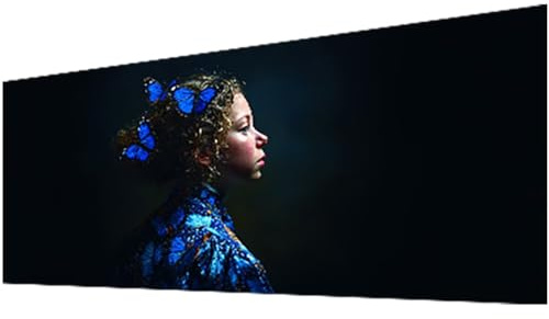 Diamond Painting Mariposa Diamond Painting Adultos, Pintura de Diamante Mujer Dibujos con Diamantes Niños, DIY 5D Cuadrar Cristal Bordado Punto de Cruz Kit, Decoracion Hogar Regalo 100x235cm w-1302