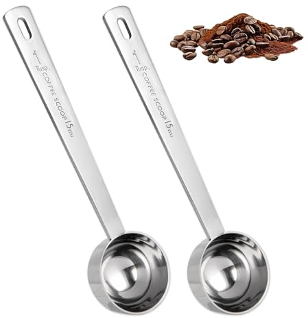 Edelstahl 15ml Kaffeelot Set – 2 Stück Messlöffel Mit Langem Griff Für Kaffee, Tee, Gewürze, Zucker – Präzise Kaffeelöffel Mit Gravur-Skala Für Exaktes Dosieren Und Stilvollen Gebrauch in Der Küche