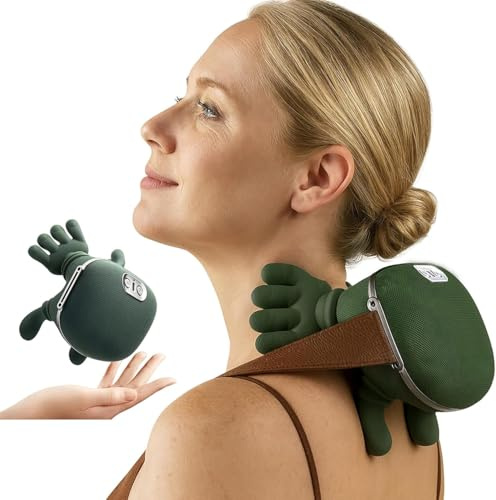 Masajeador Cervical y Espalda,Masajeador de Manos Reales Slaasoo,Masajeadors de Cuello y Cervicales y Cervical Con Calor, Masajeadors Shiatsu para aliviar el dolor profundo