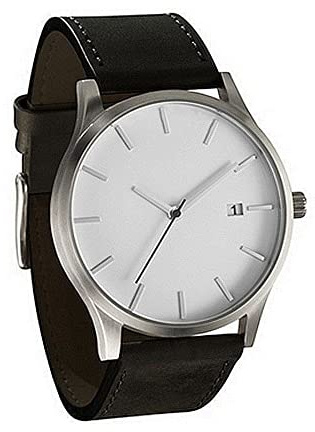 Par mode läder analog kvarts rund handled affärer herrklocka stifttidsklockor för män, D, En storlek