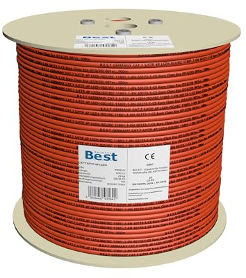 Germany B.e.s.t CAT 7 500M Simplex Slim Netzwerkkabel Verlegekabel Kupfer LAN Kabel Ethernetkabel S/FTP 10 Gbit/s Kat 7 reines Kupfer Datenkabel PoE+ LSZH Datenkabel