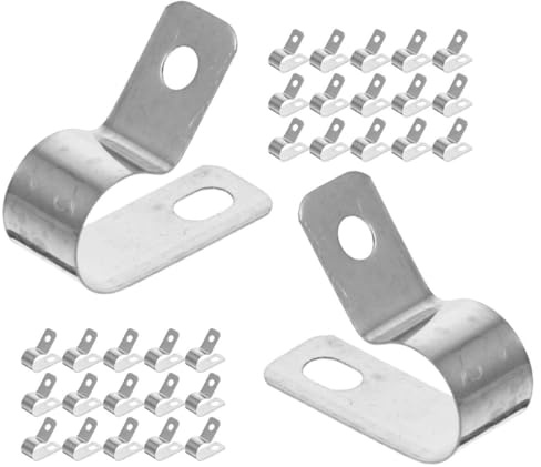 GALPADA 50 Pezzi Clip per Cablaggio R Tipo in Alluminio, Morsetti Piccoli per Fissaggio Cavi Multifunzione, Gestione Cavi Automobilistici Resistente al Calore per Uso Elettrico e