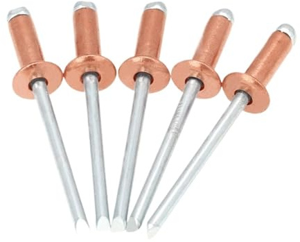 Rivetti ciechi in alluminio, Rivetti ciechi in rame con testa a cupola, tipo aperto, confezione da 30 o 50 pezzi, dimensioni multiple(50pcs,3.2x4 mm)