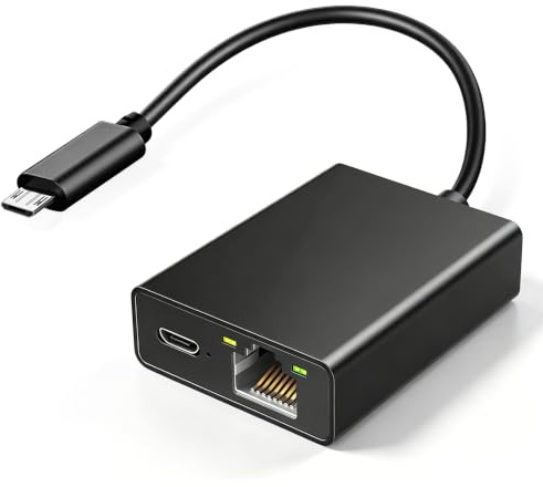 Ethernet Adapter for Fire TV Stick- Micro USB to RJ45 Ethernet Network Adapter Compatible with 4K Fire Stick, Chromecast, Google Home Mini and More Streaming TV Sticks Up to 100 Mbps