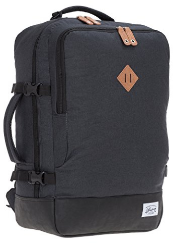 Bestway Cabin 40223 Retro Reiserucksack Kabinenrucksack Leichtgepäck Rucksack + Koffergurt (Dunkelgrau 1701)