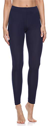 Merry Style Leggings Damen Baumwolle für das ganze Jahr Bequeme Leggings Blickdicht Damen Ideal für Yoga Sport Gym und Freizeit MS10-198 (Dunkelblau, M)