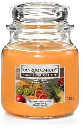 YANKEE CANDLE Candela Jar Medium 340gr Exotic Fruits da 40 A 60 Ore