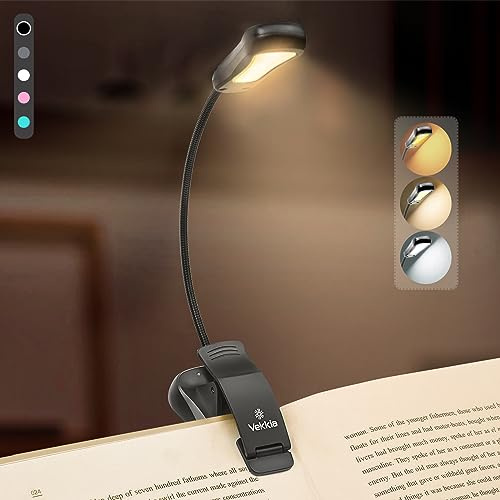 Vekkia Rechargeable Book Light for Books in Bed(Black)