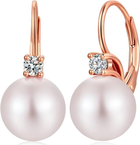 Jiahanzb pläterade pärlörhängen från Österrike 925 sterling silver örhängen allergivänliga pärldroppörhängen fina smycken för kvinnor, un tamaño, Sterlingsilver, Pärla