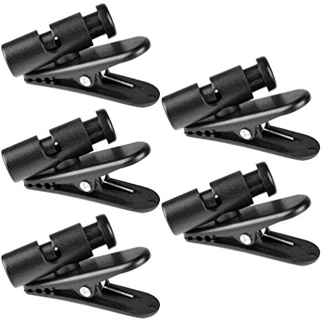 5 Stück Schwarze Kabelclips aus Abs und PC für Ohrhörer | Befestigung Am Kragen, für Daten und Ladekabel, für Innenbereich und Reden