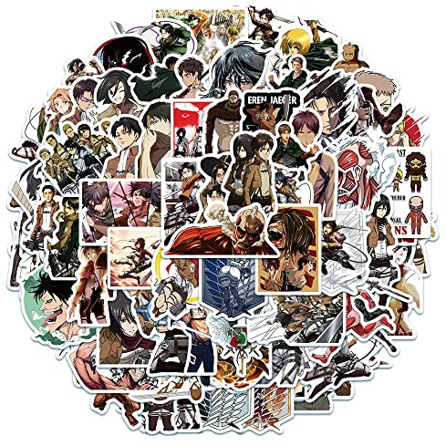 100pcs Attack On Titan Stickers Pack for Phone Case Laptop Water Bottles Hydroflask Ipad MacBook Luggage,Vinyl Waterproof AOT Stickers for Kids Teens DIY Decor