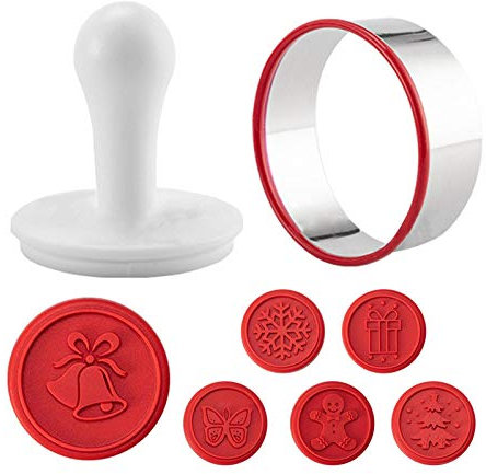 BAOK Ensemble de tampons à biscuits en silicone pour fête - Cadeau de pâtisserie - Moule à gaufrer - Pour pâtisserie, , sablé