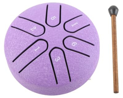 Steel Tongue Drum Mini Handpan Drum mit Drumstick 6-Noten-Schlaginstrument für Anfänger und Erfahrene Musiker Gleichermaßen (Lila)