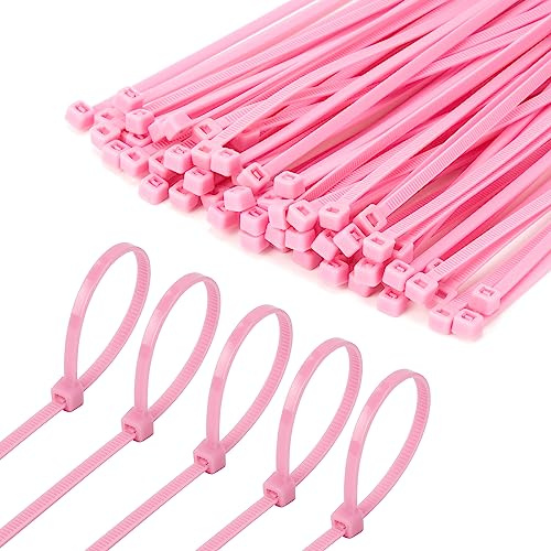Armpow 6 Inch Pink Zip Tie 1000 PCS, 18 Lbs - Small to Medium Zip Tie, Nylon PA66 UV Resistant Cable Tie for Indoor and Outdoor Use - Ideal for bundling and securing objects