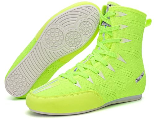 Zapatos de Boxeo para Hombres Zapatos de Lucha Profesional Botas de Boxeo para Entrenamiento físico para Mujeres,Kids Boys zapatillas de cordones de deporte,de boxeo,Botas de Boxeo Unisex 32-39 EU