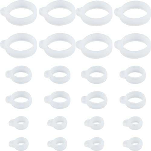 GORGECRAFT 60 anneau en Caoutchouc de Silicone Support de Bande Réglable Anti-Perte Étuis Polyvalents Collier Cordon de Remplacement Pendentif Kit de Transport pour Stylos Porte-Clés Bureau, 8/13/20mm