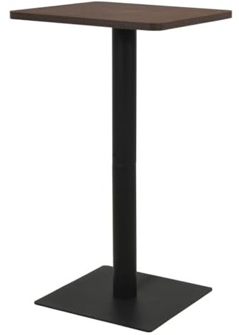 ZEYUAN Bistrotisch, Gartentisch, Balkontisch, Balkon Tische, Beistelltisch Garten, Gartenesstische, Beistelltisch Outdoor, Dunkle Esche 60x60x107 cm