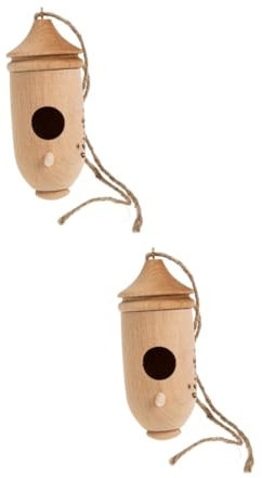 POPETPOP 2pcs Realistic Hummingbird Nest Ornament Decorative Bird House Pendant for Garden Balcony