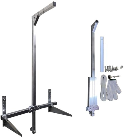 XSMYdpuk Air-conditioner Lifting Tool Outside Air Conditioner Installation Self-Locking Manual 1200lb Winch with Folding Bracket Assembly Crane(Color : Without Winch)