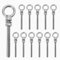 ZLLZPZD 12 uds. pernos de ojo | perno de ojo M8 x 80 mm | perno de ojo de acero inoxidable 304 | perno de ojo M8 | pernos de ojo | gancho de tornillo M8 tuerca de ojo cabeza plana