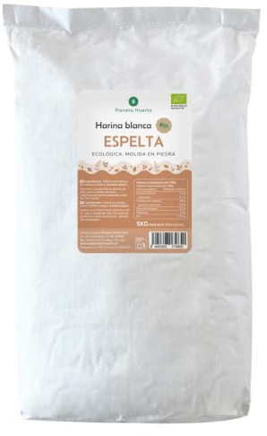 PLANETA HUERTO | Harina Blanca de Espelta Ecológica 5 Kg | Ingrediente Saludable y Versátil para Repostería y Panadería