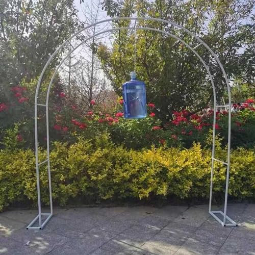 Arche de jardin en acier blanc avec treillis pour décoration de mariage ou cour 180 x 220 cm