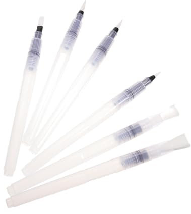 Lurrose Wasserpinselstifte Mit Transparentem Stiftkörper Für Wasser Und Pigmentmenge Für Aquarellstifte Wasserlösliche Pigmente Und Tinten Mit Druckknopf Für Bessere