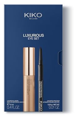 KIKO Milano Luxurious Eye Set, Set Makeup: 1 Mascara Effetto Ciglia Rimodellate E 1 Matita Occhi