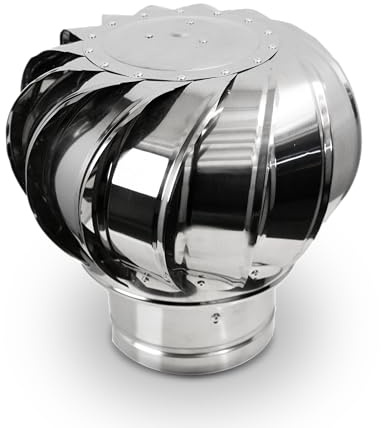 Oskar Drehbare Kaminhaube, Kamin Aufsatz Edelstahl, Wind- und Wetterabweisend (200mm)