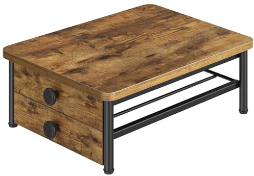 YATINEY Soporte para Cápsulas de Café, Cajón Porta Cápsulas de Café, Capacidad para 56 Cápsulas, Estante para Cafetera con 2 Niveles, para Oficina, Cocina, Cafetería, Vintage Marrón y Negro XKH28BRY1