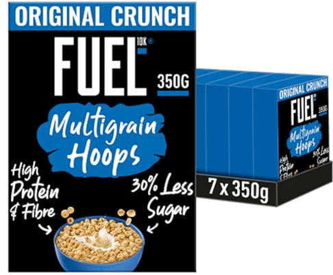 FUEL10K Original Multigrain Hoops High Protein Breakfast, 350 g (Pack of 7)