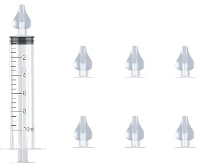DmDoyy 5 Pezzi Olive Nasali Per Lavaggi Neonato, 1 Siringa Per Lavaggi Nasali Bambini, Portatile Siringhe Lavaggio Nasale Neonato Sicuro E Confortevole, Riutilizzabile Irrigatore Nasale