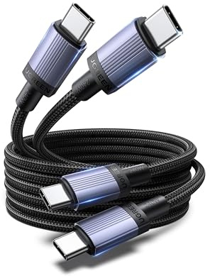 UGREEN 2Pack Cable USB C 240W 5A 48V Carga Rápida Trenzado Nylon (1M) | Tipo C PD 3.1 Carcasa de Aluminio, Compatible con MacBook Air, iPhone 17 Pro Max Air/iPhone 16, Galaxy S26/S25, Pixel 10.