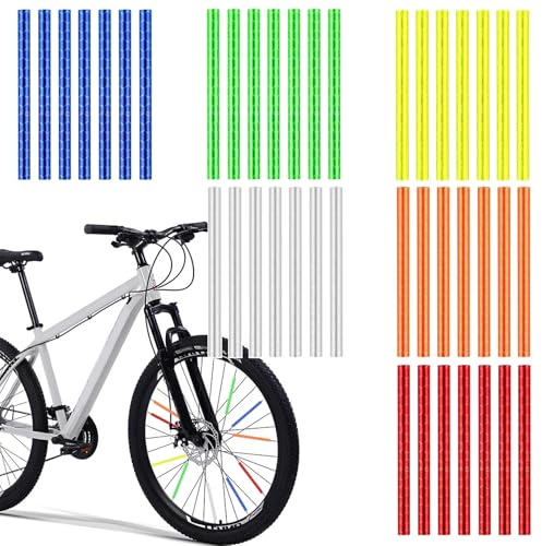HUSOUE 72 Stück Speichenreflektoren Fahrrad, 360°Sichtbarkeit Reflektoren Fahrrad Wasserdicht Fahrrad Reflektoren Speichen Bunte Reflektierende Speichen für den Einsatz bei Nacht
