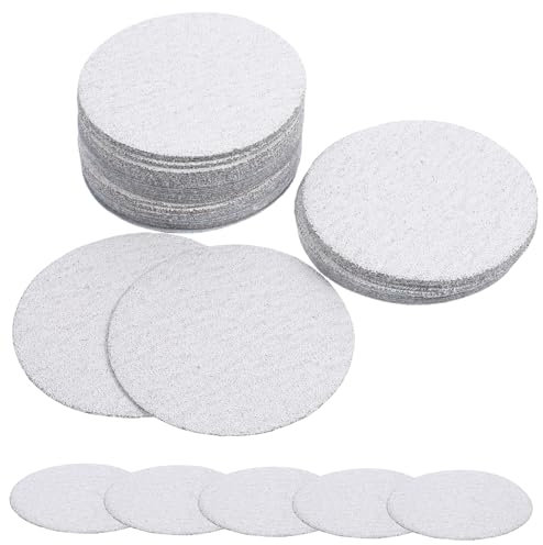 HOUDERCO 100pcs Sanding Discs Abrasive Grinding Discs for Surfaces Grit Hook and Loop Self Adhesive Sandpaper for Electric Sander and Drill Attachments