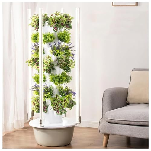 XUXIAO Hydroponic Tower Home Gardening System, mit LED-Licht, automatischem Timer, für Home-School-Projekte, Indoor Hydroponic Vegetable Tower 7thfloor