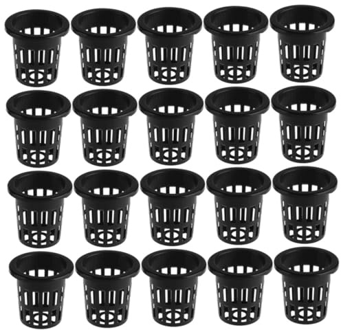 DIYEAH Cestas Hidropónicas de Plástico Negro 50 Mm para Cultivo sin Tierra en Jardín y Balcón, 50 Unidades, Macetas Transpirables y Resistentes para Cultivo Hidropónico Interior Exterior