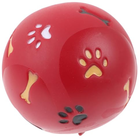 SHINEOFI Bola Interactiva para Perros Fugas De Comida, Juguete Educativo De Material Seguro, Tamaño Pequeño Rojo, para Entrenamiento y