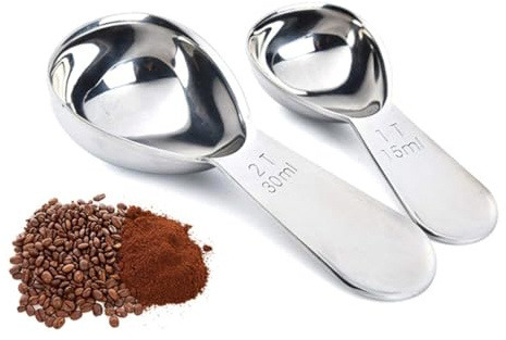 LALADEFIEE Misurino Cucchiaino Acciaio Inossidabile con Scala Incisa Cucchiaio da Cucina per Polveri Latte Zucchero Strumento Misurazione Preciso e Resistente Antiruggine per Amanti del