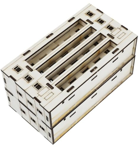 EPIGEIST 2 Pezzi Mini Casa in Legno Modello Non Verniciato Casetta in Legno Piccola per Decorazioni da Scrivania Modello di Capanna per Artigianato e Tavolo da Sabbia Decorazione da Ufficio